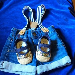 Baby glitter shoes and shorts